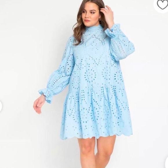 Eloquii Eyelet Easy Dress - Picture 2 of 8